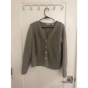 Vintage Orvis Soft Green Cropped Cardigan GrandmaCore Cottagecore 90s